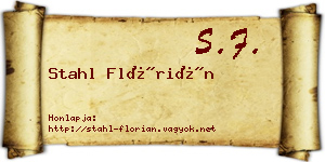 Stahl Flórián névjegykártya